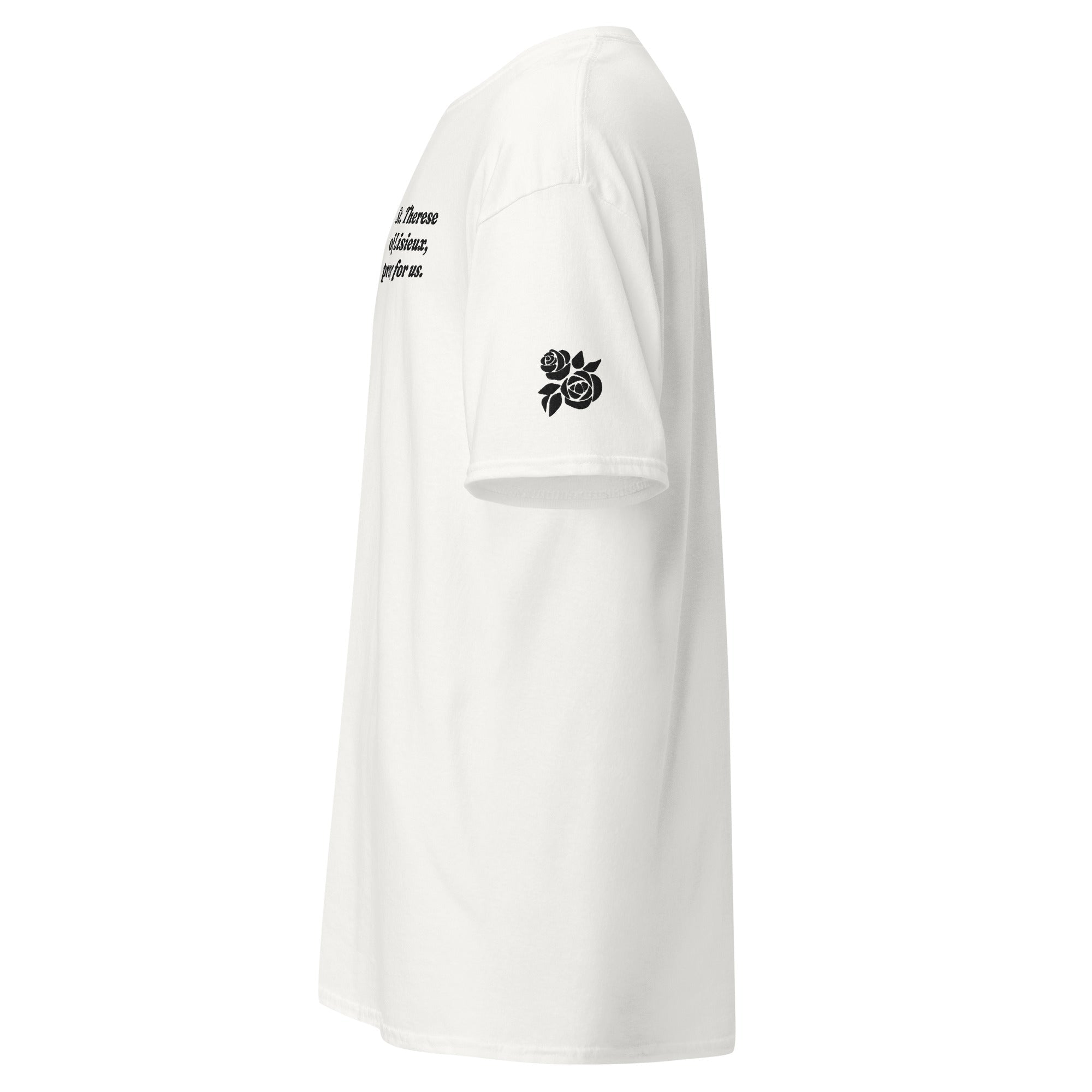 St. Therese Unisex Embroidered T-Shirt – Black - Altar and Apparel - T - SHIRT