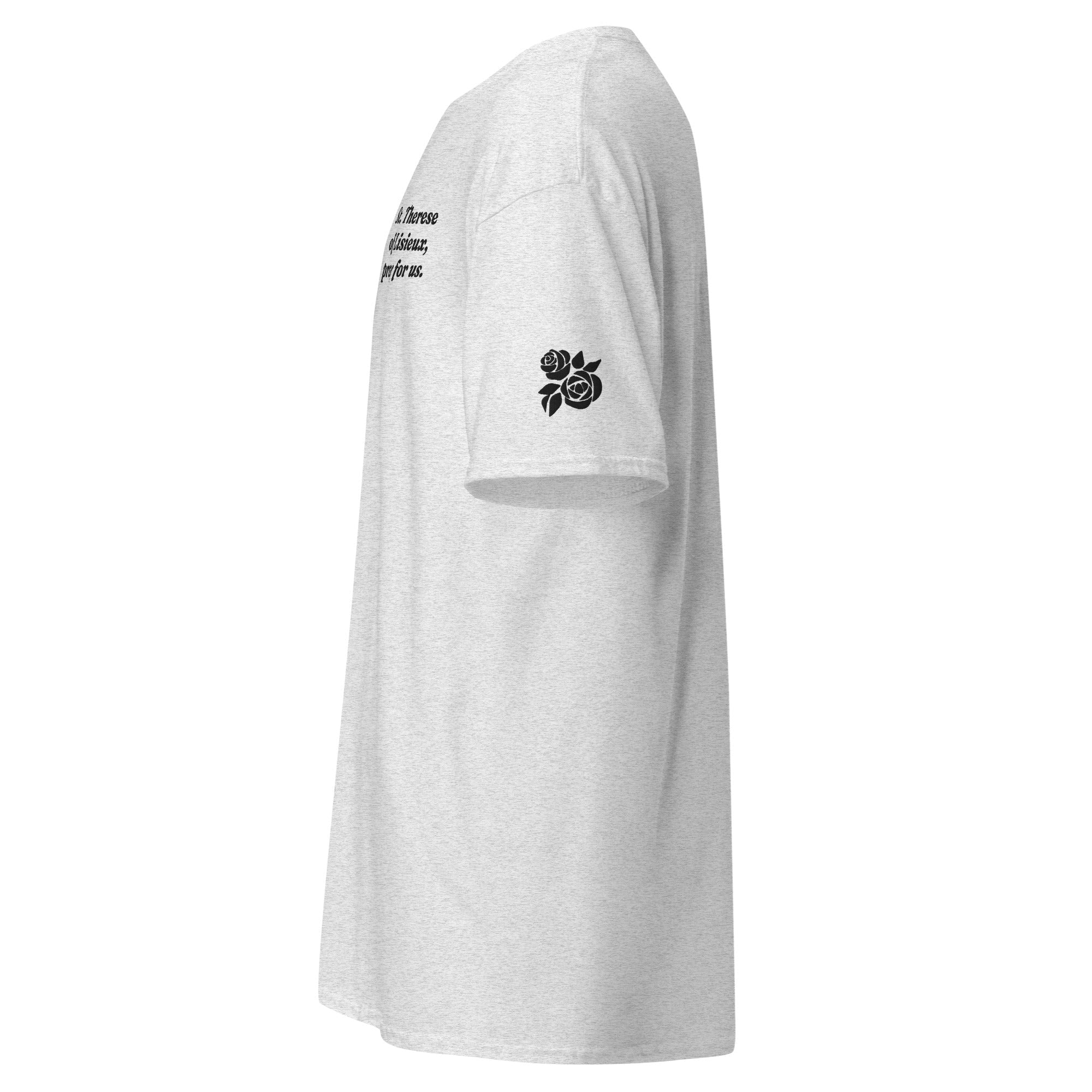 St. Therese Unisex Embroidered T-Shirt – Black - Altar and Apparel - T - SHIRT