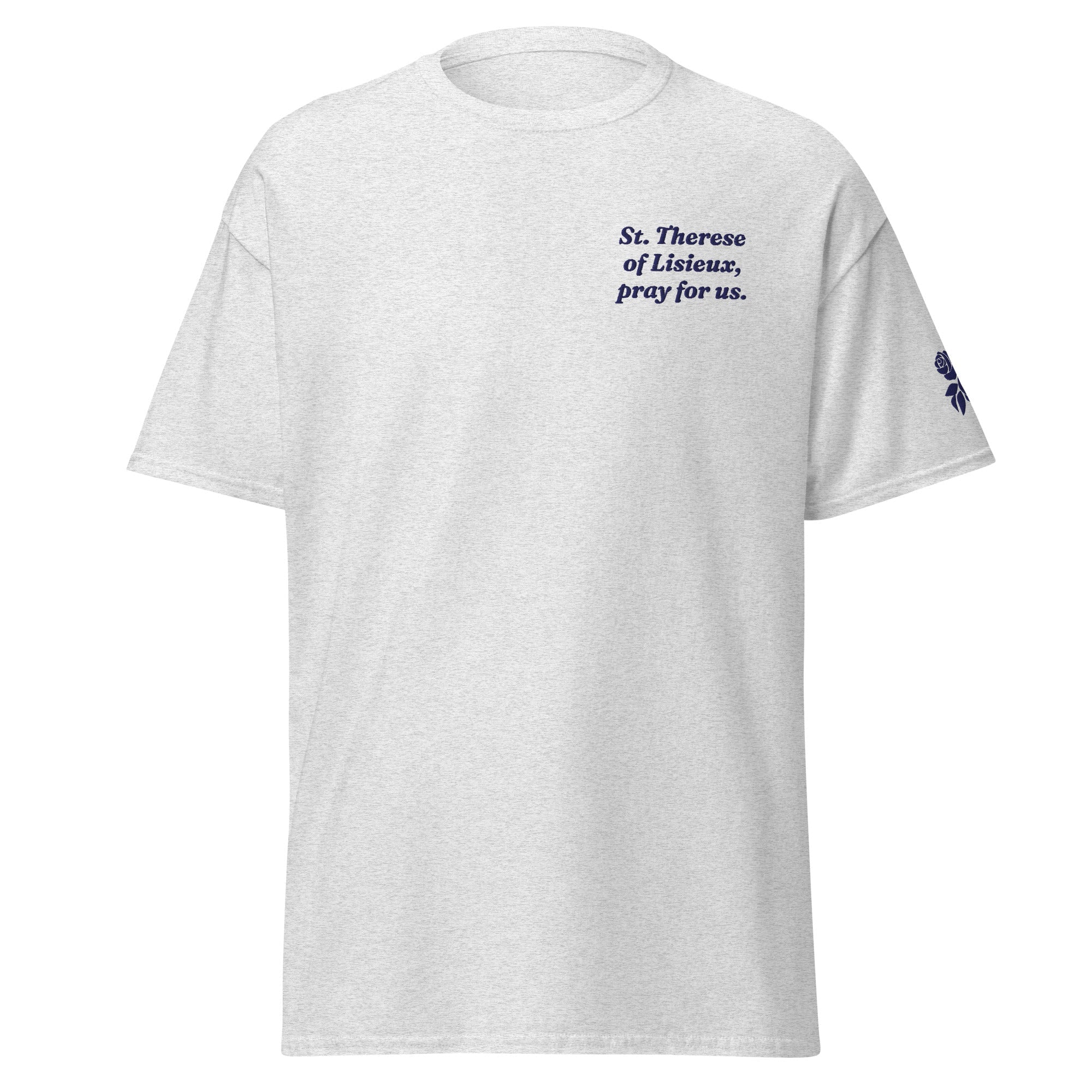 St. Therese Unisex Embroidered T-Shirt – Navy Blue - Altar and Apparel - T - SHIRT