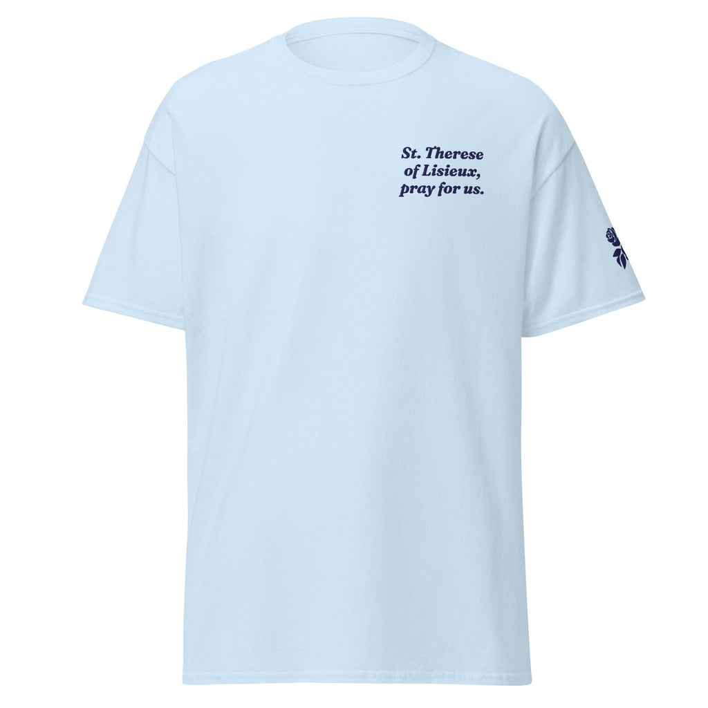 St. Therese Unisex Embroidered T-Shirt – Navy Blue - Altar and Apparel - T - SHIRT