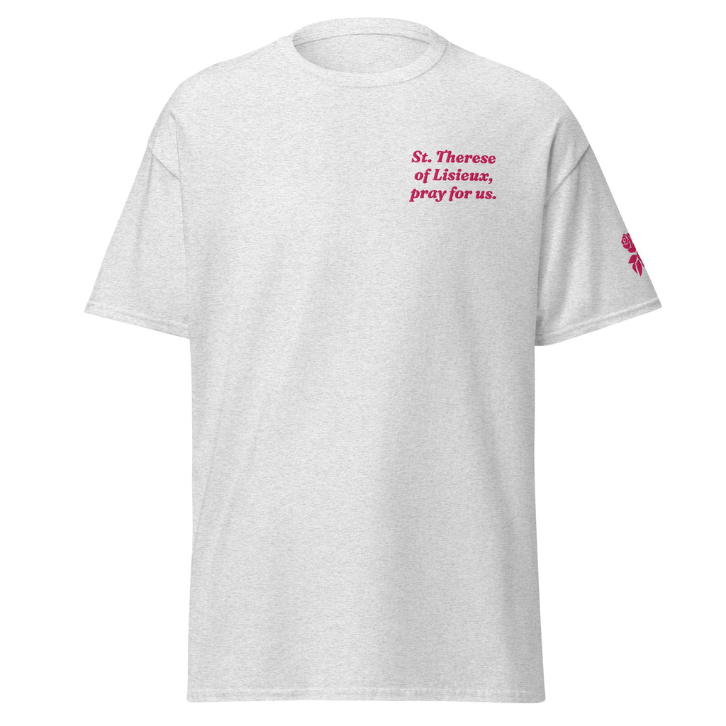 St. Therese Unisex Embroidered T-Shirt – Pink - Altar and Apparel - T - SHIRT