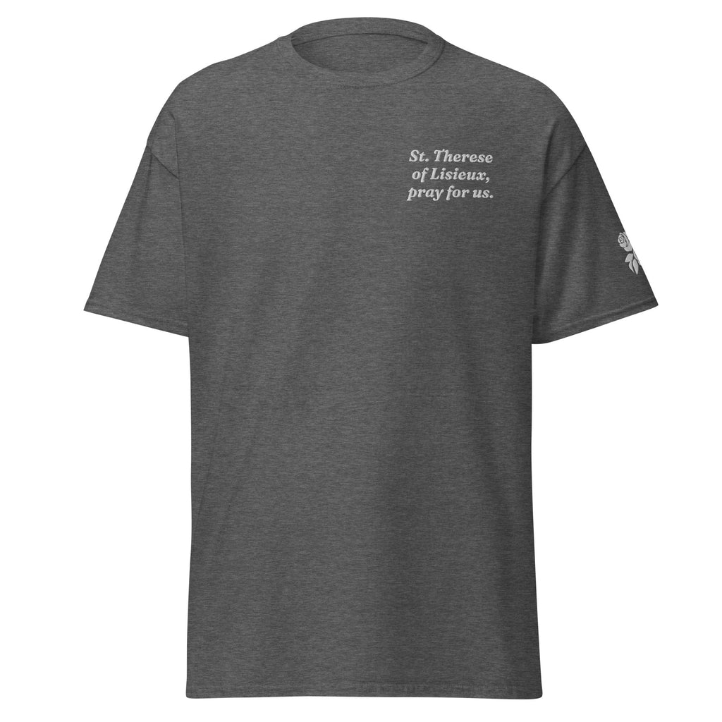 St. Therese Unisex Embroidered T-Shirt – White - Altar and Apparel - T - SHIRT