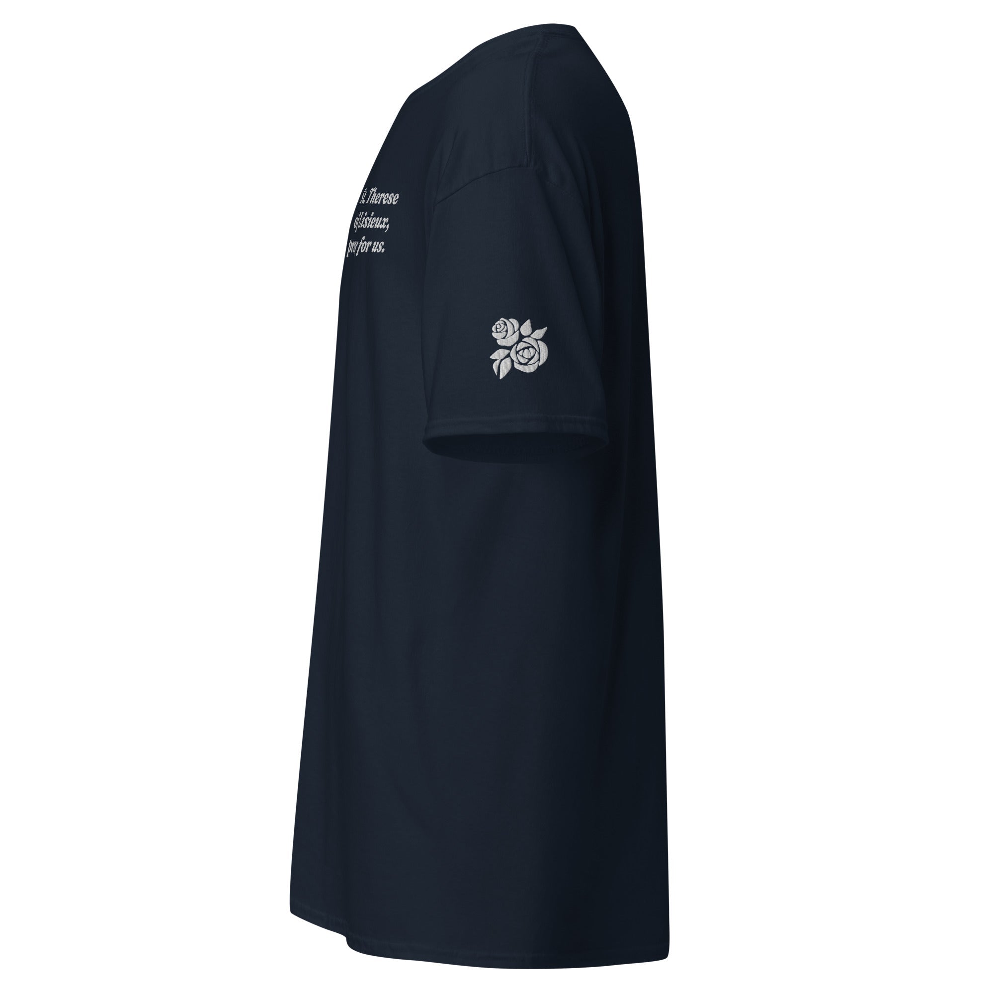 St. Therese Unisex Embroidered T-Shirt – White - Altar and Apparel - T - SHIRT